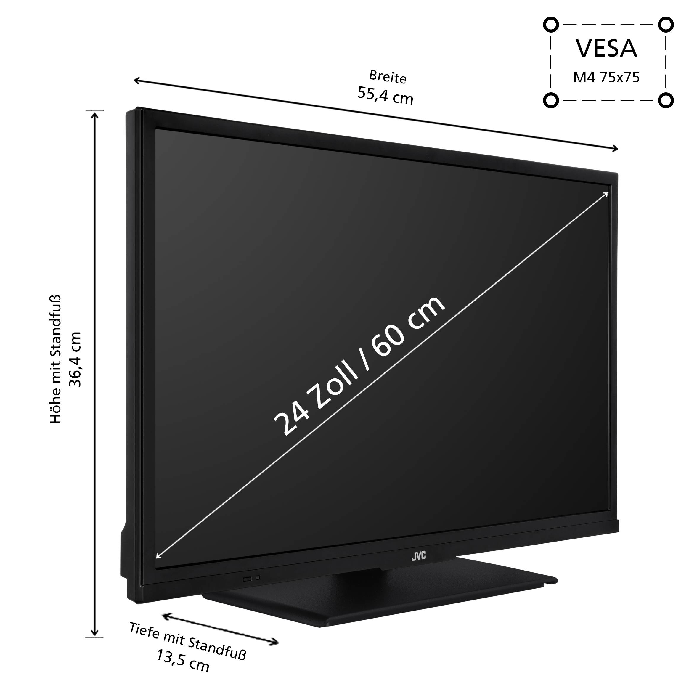 JVC LT-24VH5455 Fernseher 24 Zoll Smart TV by TiVo HD-Ready, HDR, Triple-Tuner, 6 Monate HD+ (2026)-2