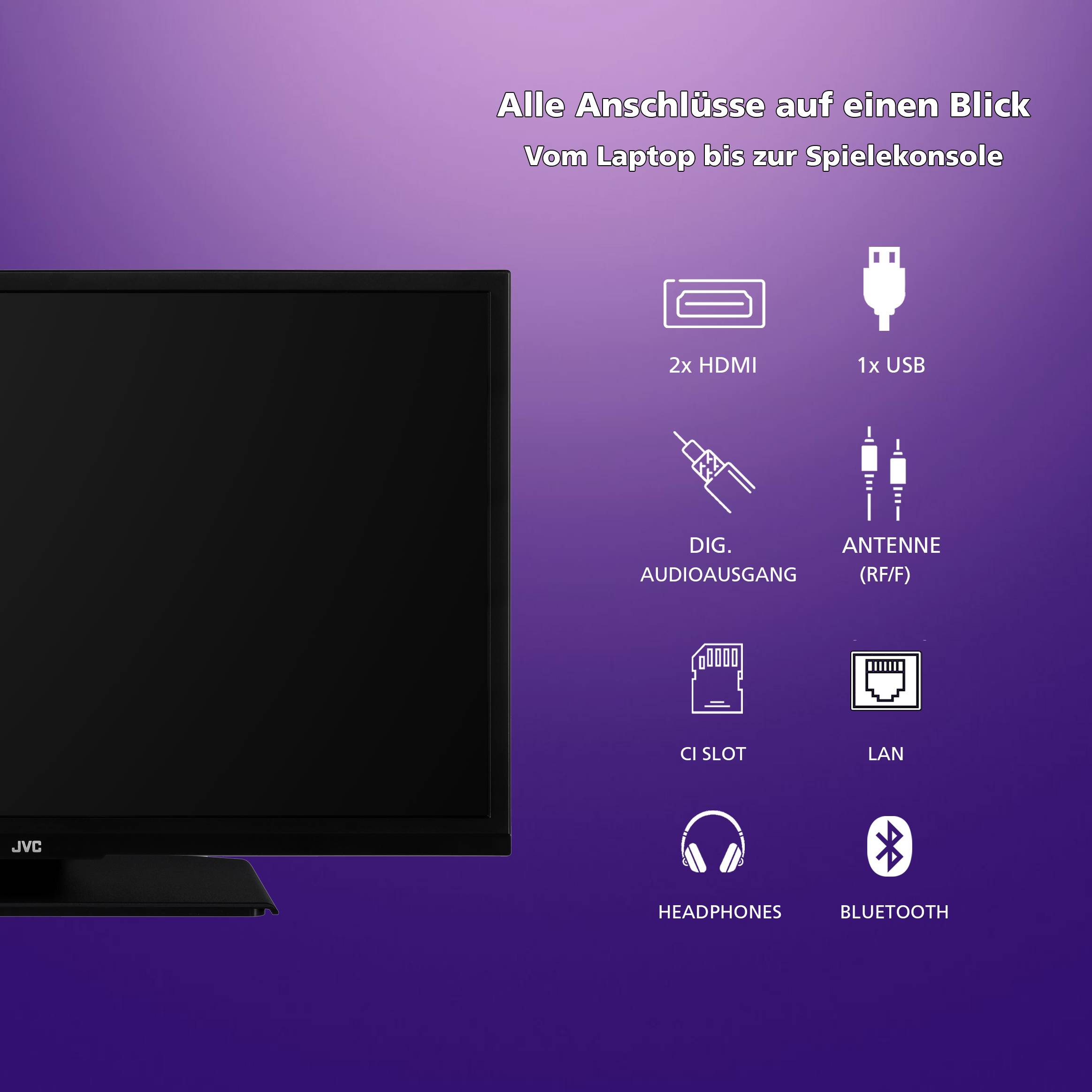 JVC LT-24VH5455 Fernseher 24 Zoll Smart TV by TiVo HD-Ready, HDR, Triple-Tuner, 6 Monate HD+ (2026)-3