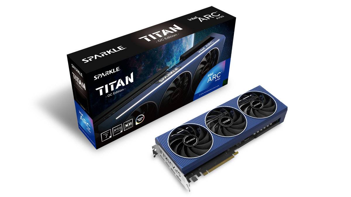 Intel Arc A750 Titan OC 8 GB Grafikkarte PCI-Express 8.192 MB GDDR6 256 Bit Retail-0