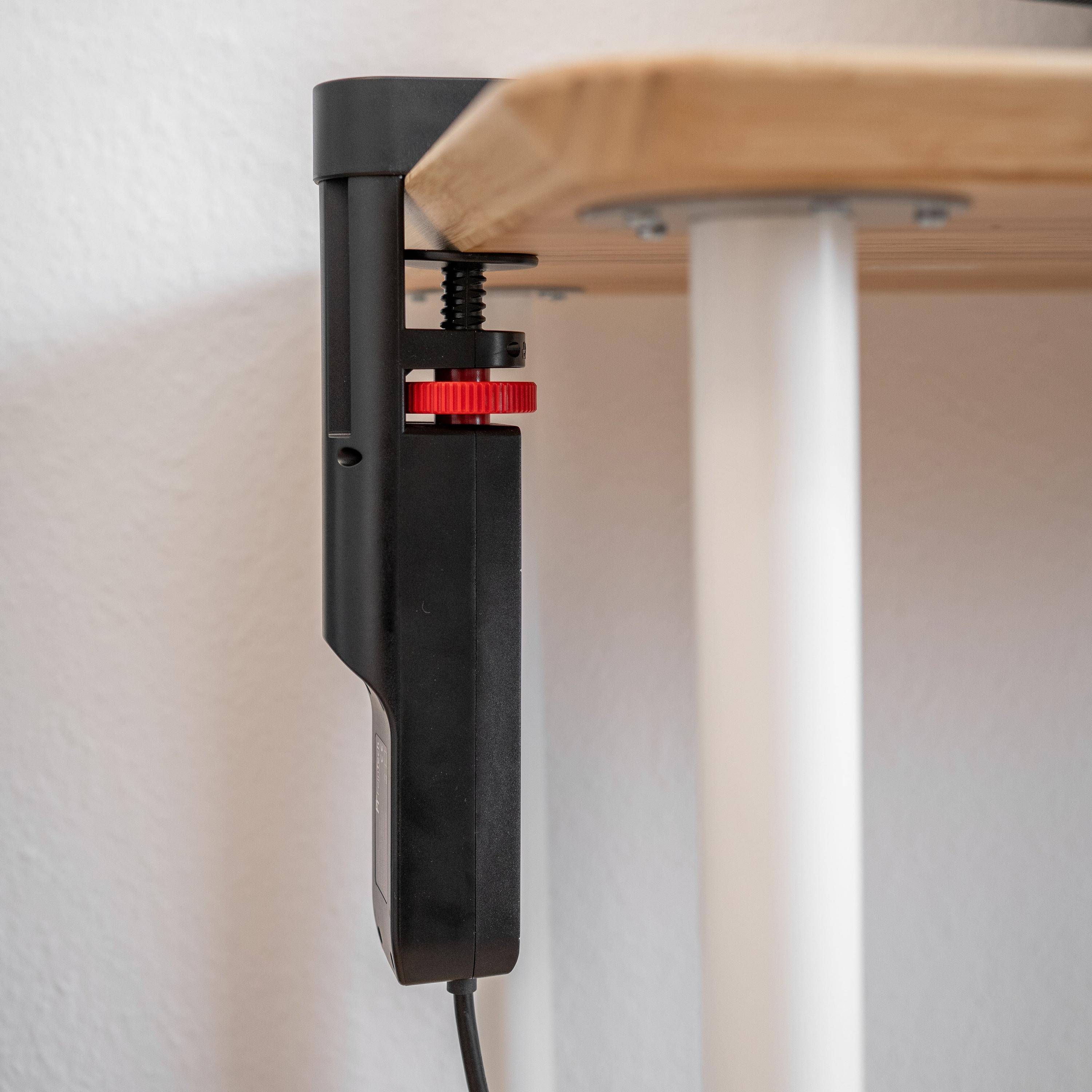 FeinTech MD833 Tischsteckdose 3-fach klemmbar 2x USB & USB-C PD20W-2