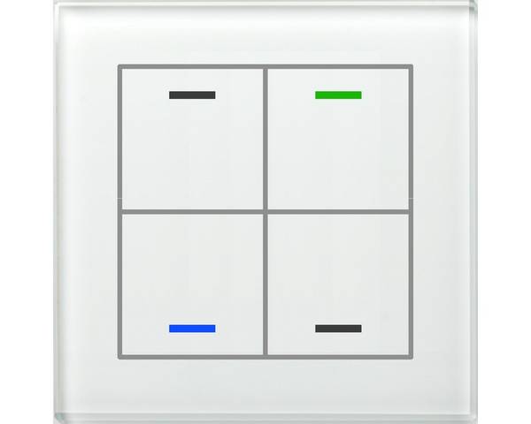 1St. MDT Glastaster II 4-fach BE-GTL40W.01 RGBW weiß