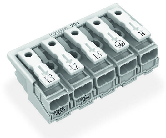 WAGO 294-4095/5026-000 Netzanschlussklemme ohne PE-Kontakt ohne Rastfüße weiß-0