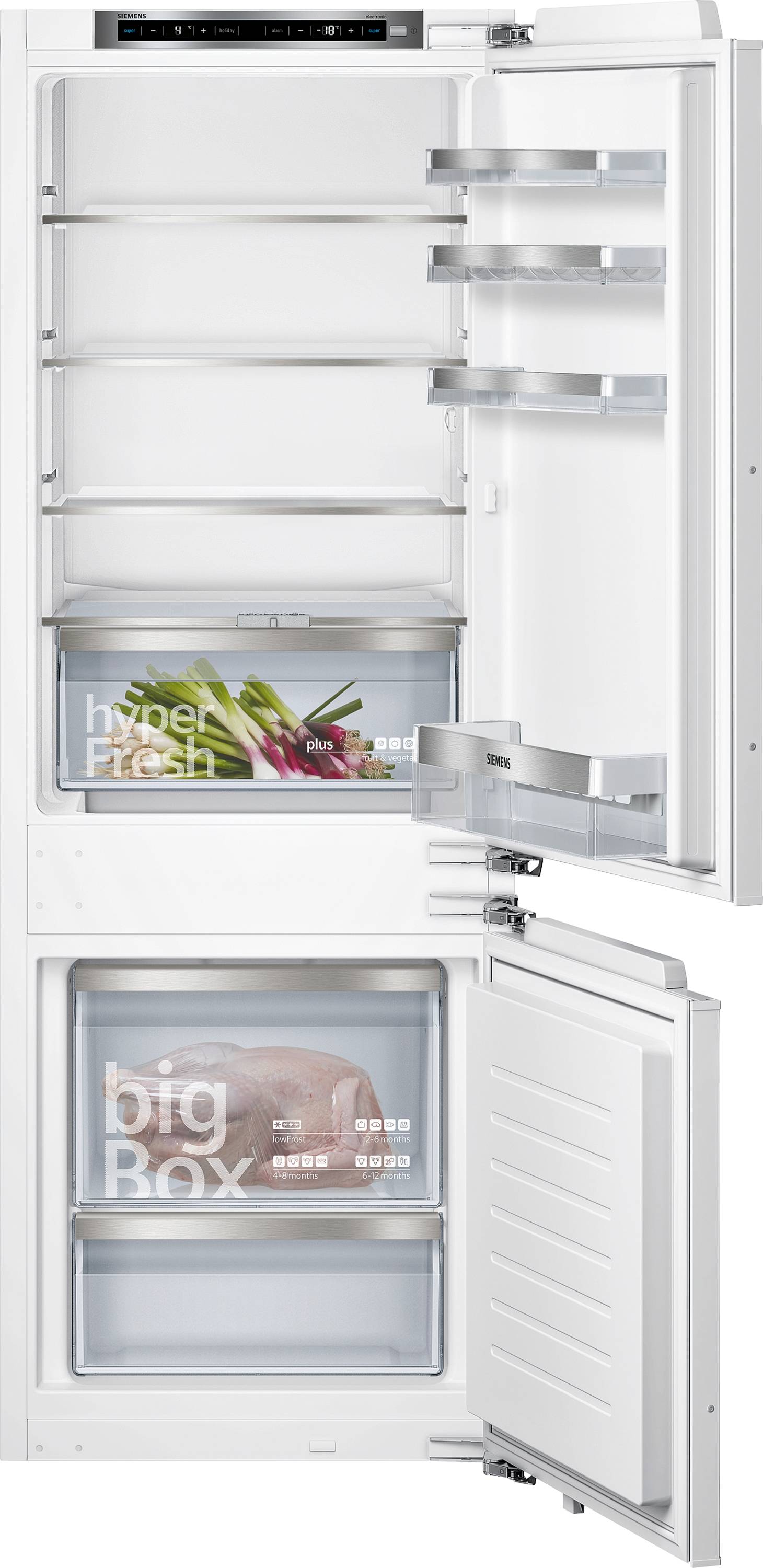 Siemens Einbau-Kühl-Gefrierkombination KI77SXFE0 | iQ500 | 231l | hyperFresh Plus | lowFrost | LED | 158x56cm | E-0