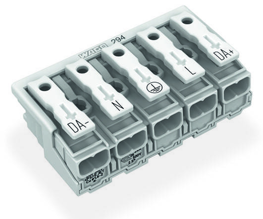 WAGO 294-4095/5025-000 Netzanschlussklemme ohne PE-Kontakt ohne Rastfüße weiß-0