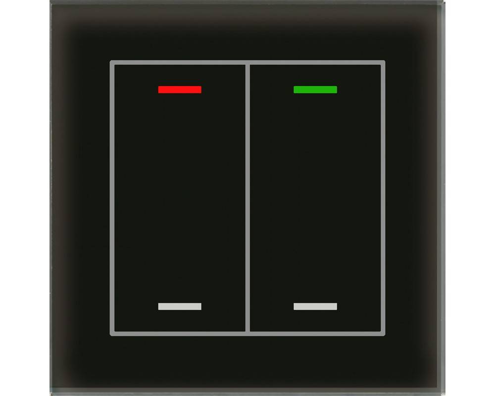 MDT technologies Glastaster KNX II Light 2fach RGBW schwarz neutral