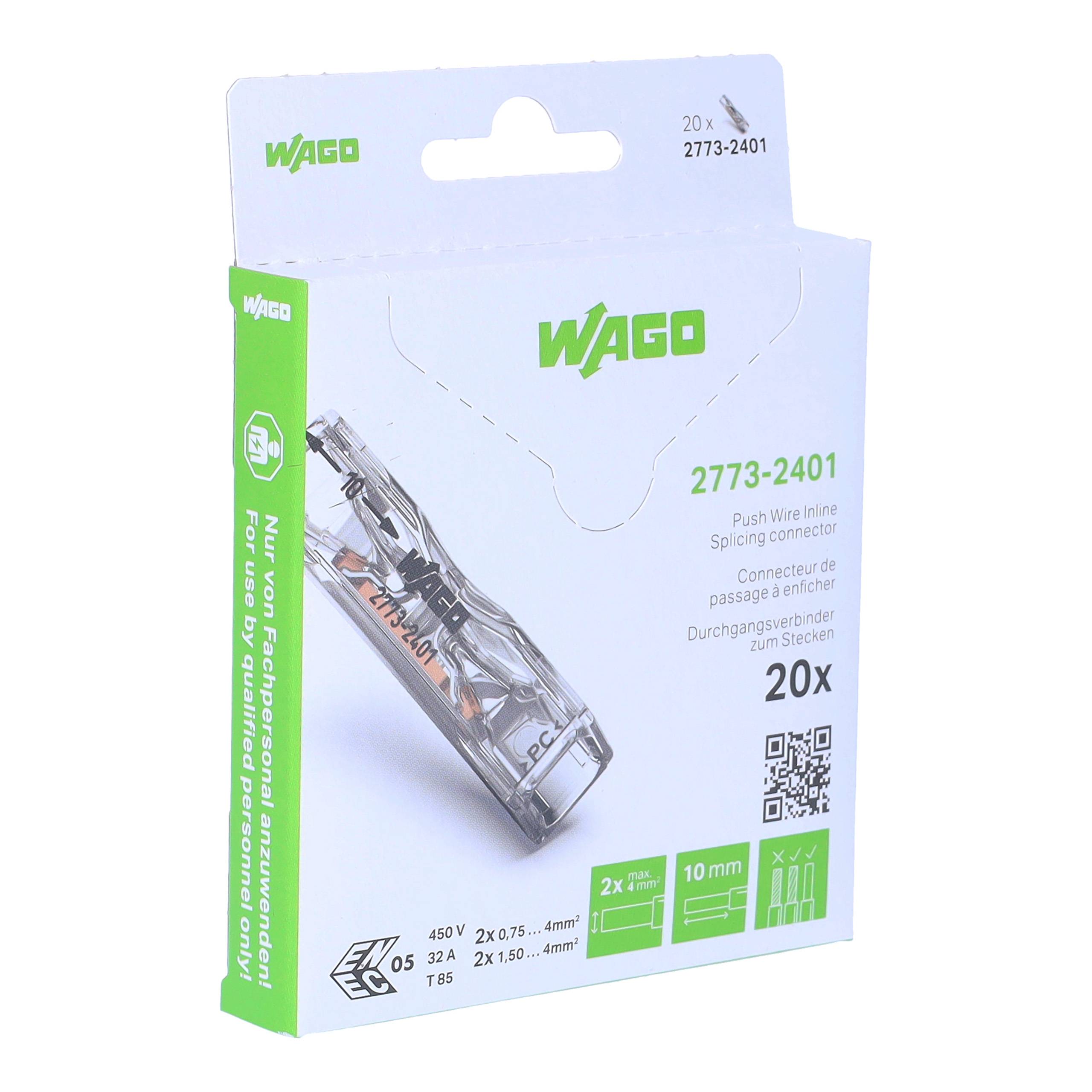 WAGO Durchgangsverbinder zum Stecken,für ein- und mehrdrähtige Leiter,max. 4 mm²,transparent-0
