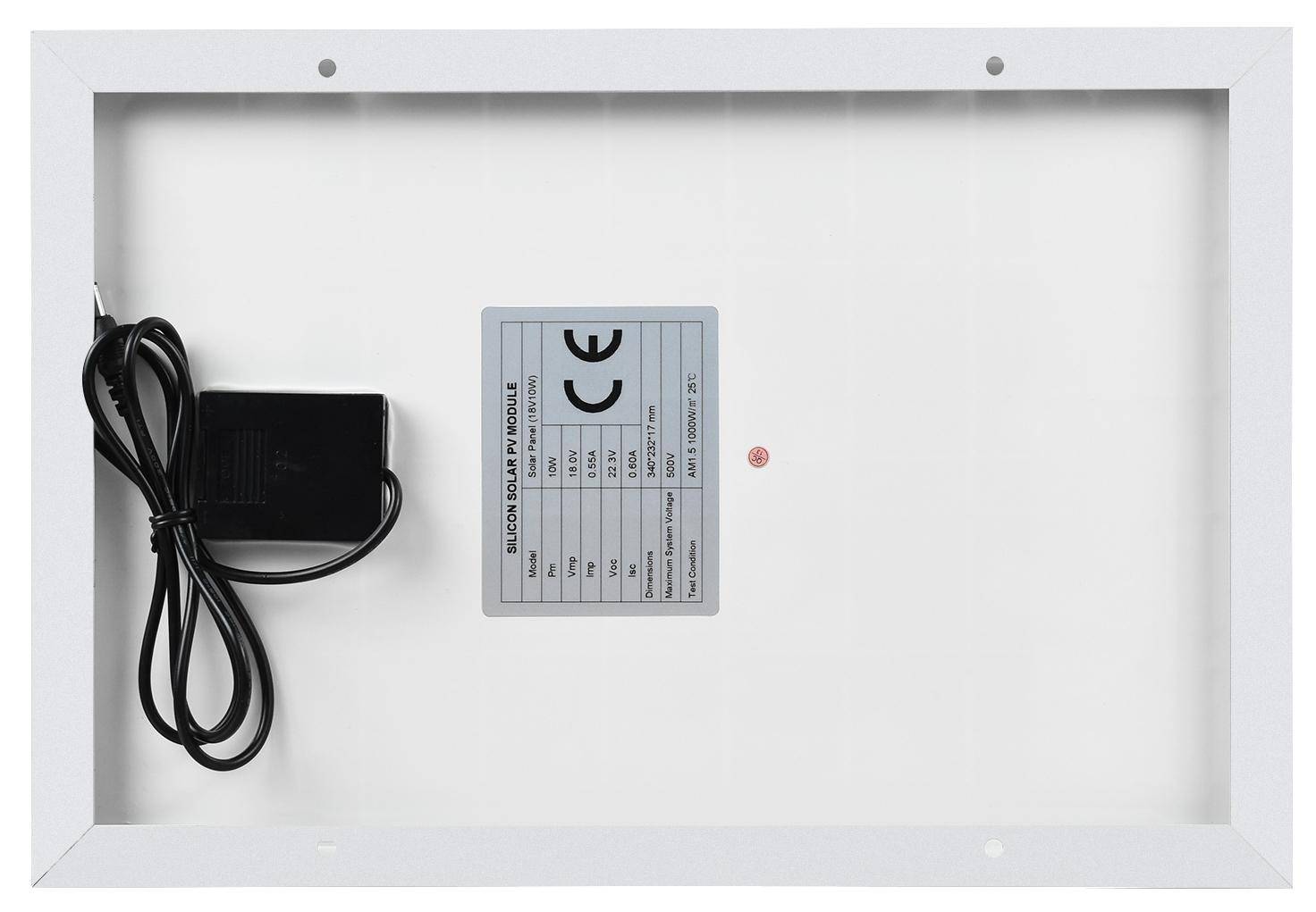 Waveshare Polysilizium Solarpanel 18V 10W, 36 Zellen, 340x232x17 mm, >20 Umwandlungseffizienz, IP67-4