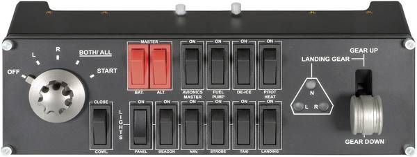 Logitech Gaming Saitek Pro Flight Switch Panel PZ55 Flugsimulator-Controller USB PC Schwarz
