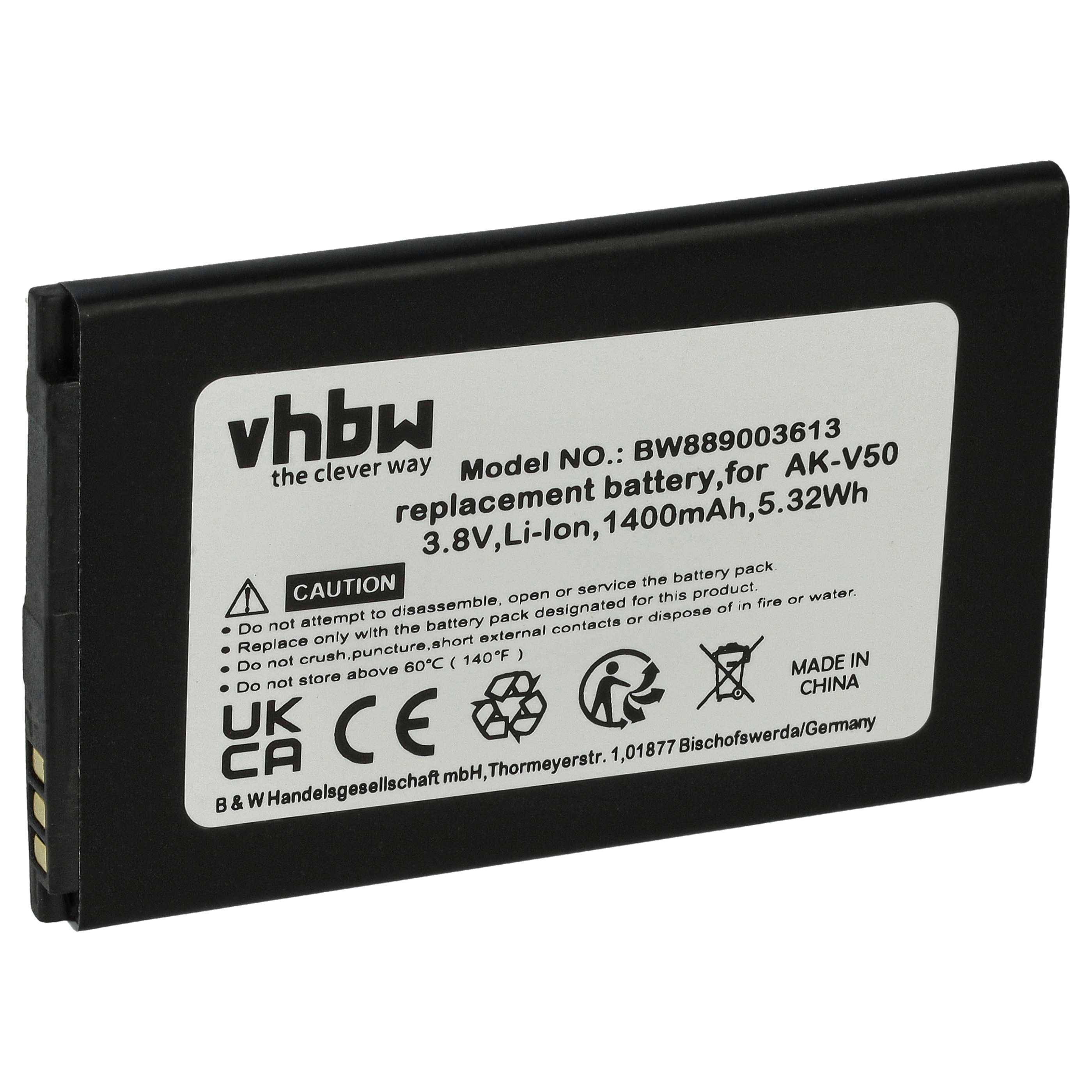 vhbw Akku kompatibel mit Emporia PRIME-LTE V76 | M76 Handy Smartphone Telefon (1400 mAh, 3,8 V, Li-Ion)-0