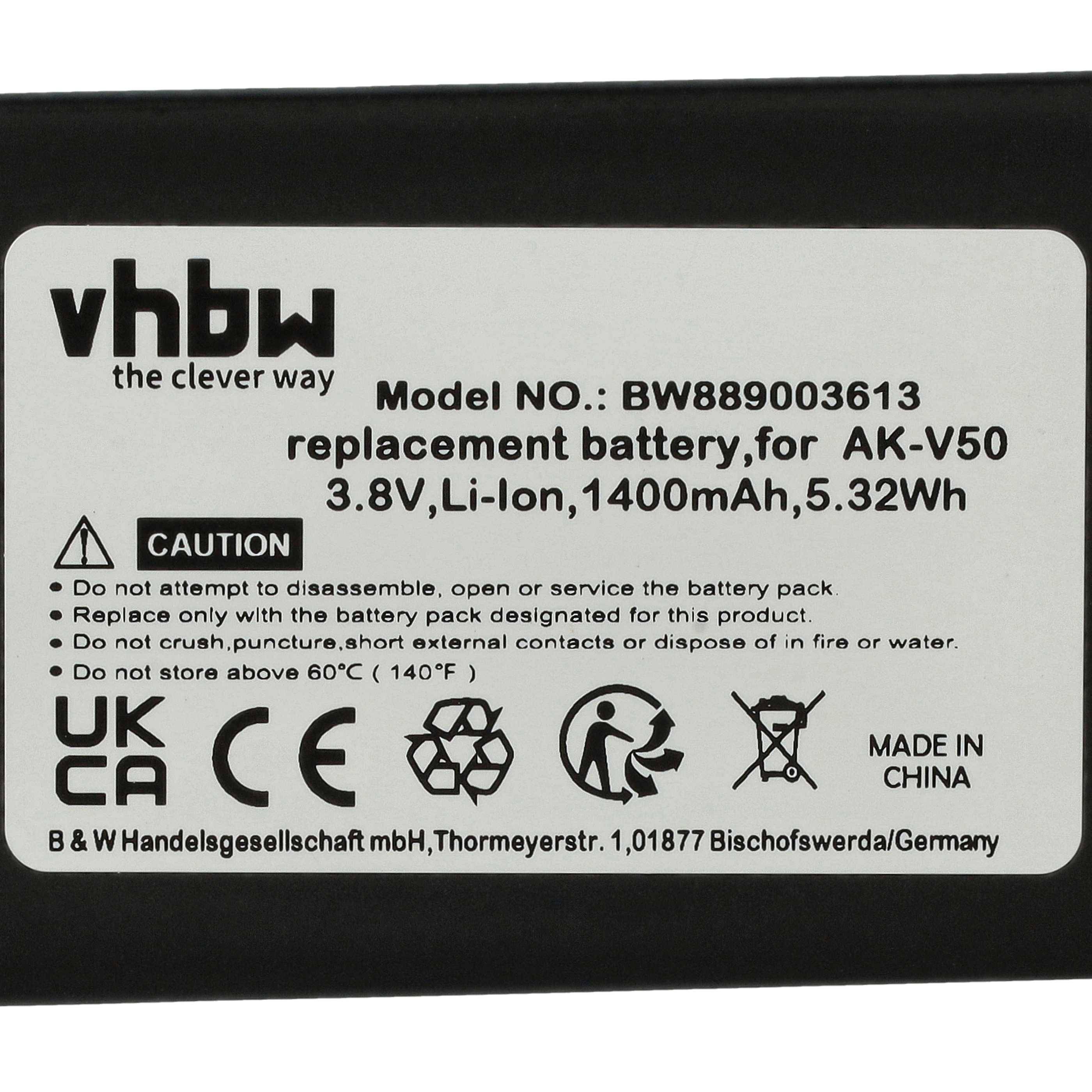 vhbw Akku kompatibel mit Emporia PRIME-LTE V76 | M76 Handy Smartphone Telefon (1400 mAh, 3,8 V, Li-Ion)-4