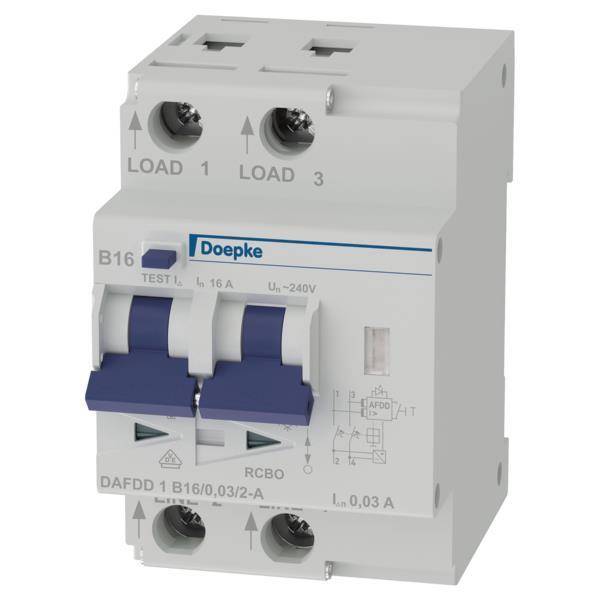 DOEP Brandschutzschalter 2pol B16A 30mA DAFDD 1 B16/0,03/2-A FI/LS 09961302 Install.Baumaterial