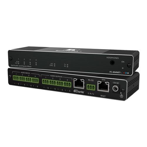 KRAMER FC-404NETXL - 4x4 DANTE Interface mit Mischfunktion (4x Analog In/Out | Ethernet)-1