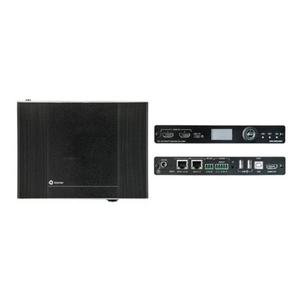 KRAMER KDS-SW3-EN7 - 4K AVoIP-Encoder mit HDMI/USB-C Umschalter & Dante (4K@60Hz | 4:2:0 | Gigabit-Ethernet | PoE+)