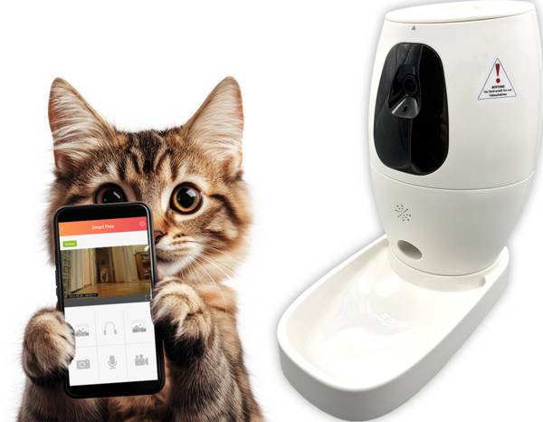 Berger + Schröter | Smart Pet Feeder, smarte Futterstation und Kamera für Haustiere 720P HD Video, Funk-Fernüberwachung