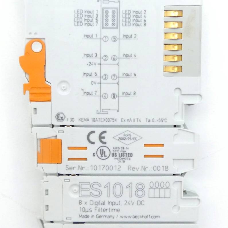 Beckhoff ES1018 EtherCAT-Klemme 8-Kanal-Digital-Eingang 24 V DC-1