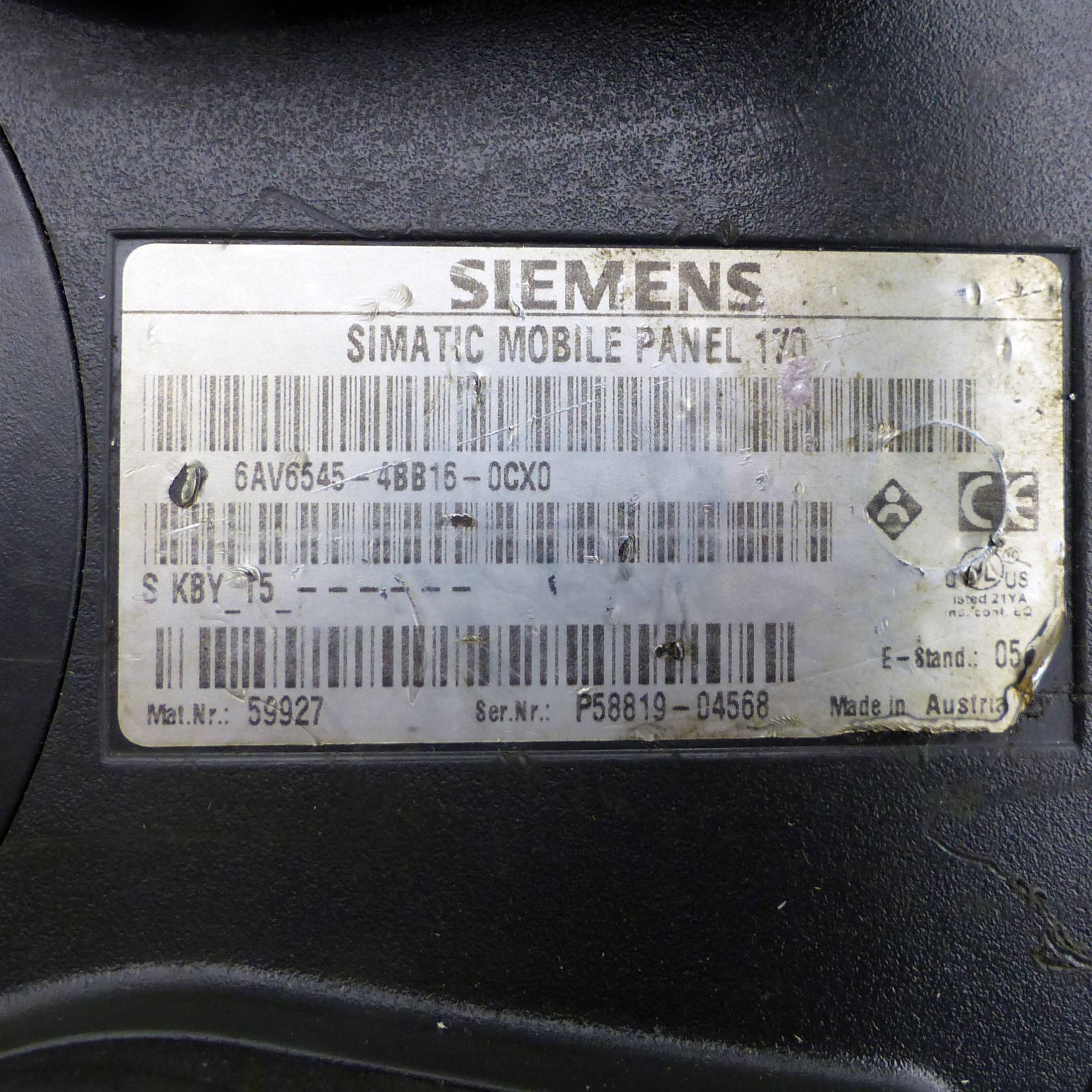 6AV6545-4BB16-0CX0 - SIEMENS SIMATIC MOBILE PANEL 170-1