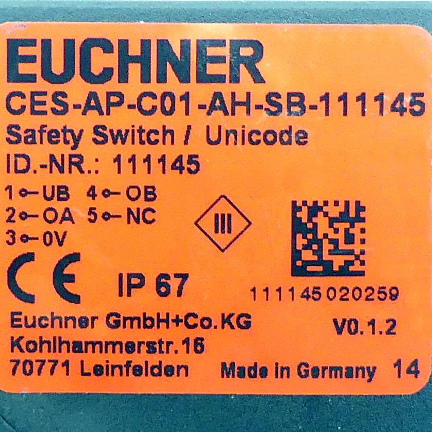 EUCH Sicherheitsschalter CES-AP-C01-AH-SB-111145-1