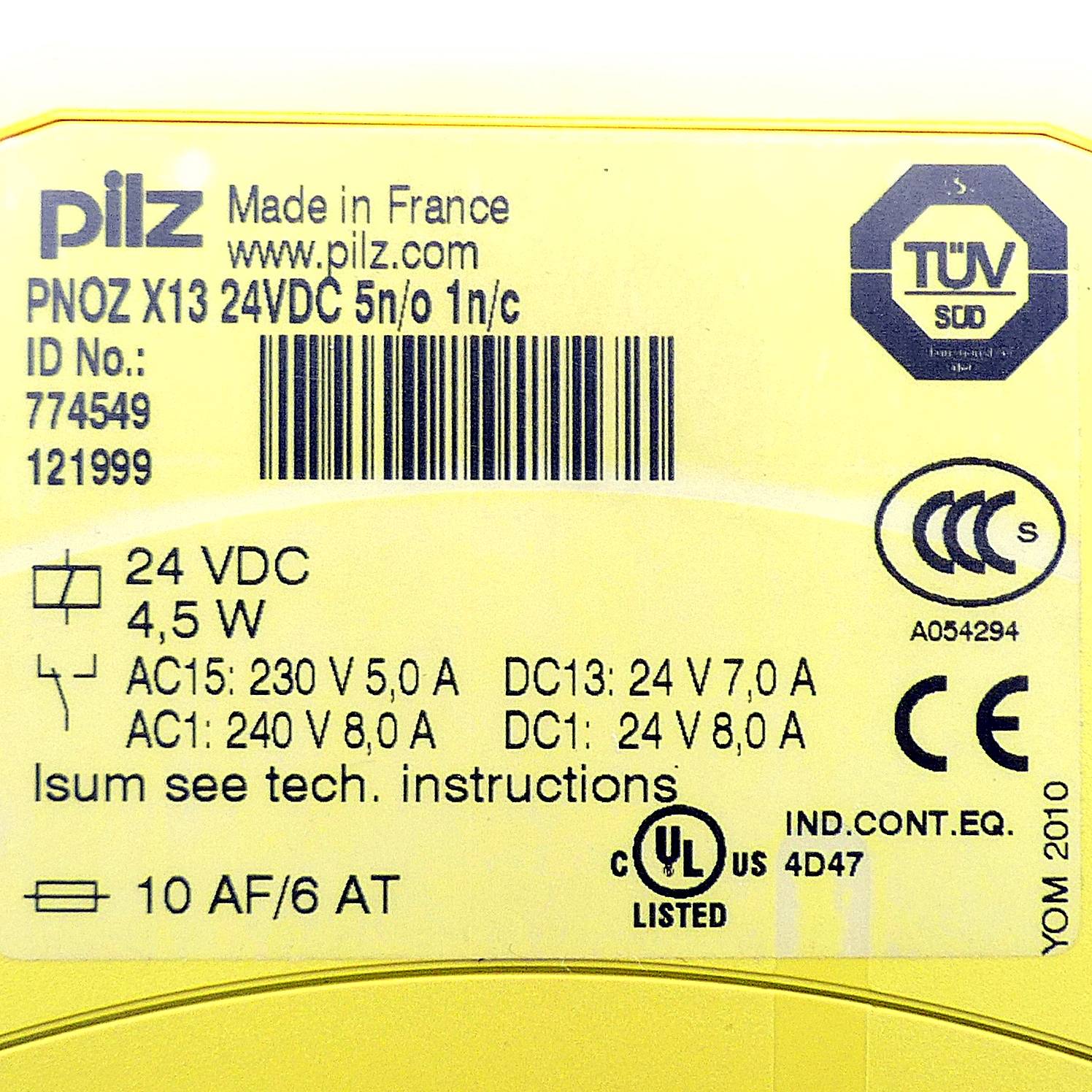 PILZ PNOZ X13 24VDC 5n/o 1n/c Schaltgeräte P/N: 774549-1