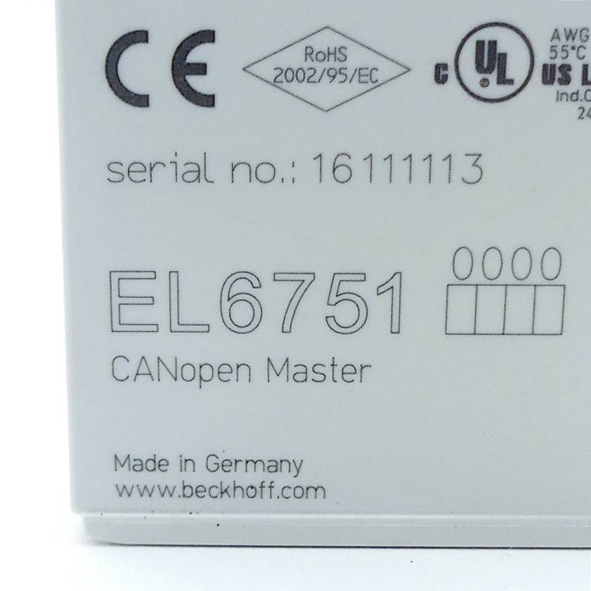 Beckhoff EL6751, EtherCAT-Klemme, 1-Kanal-Kommunikations-Interface, CANopen, Master/Slave-1
