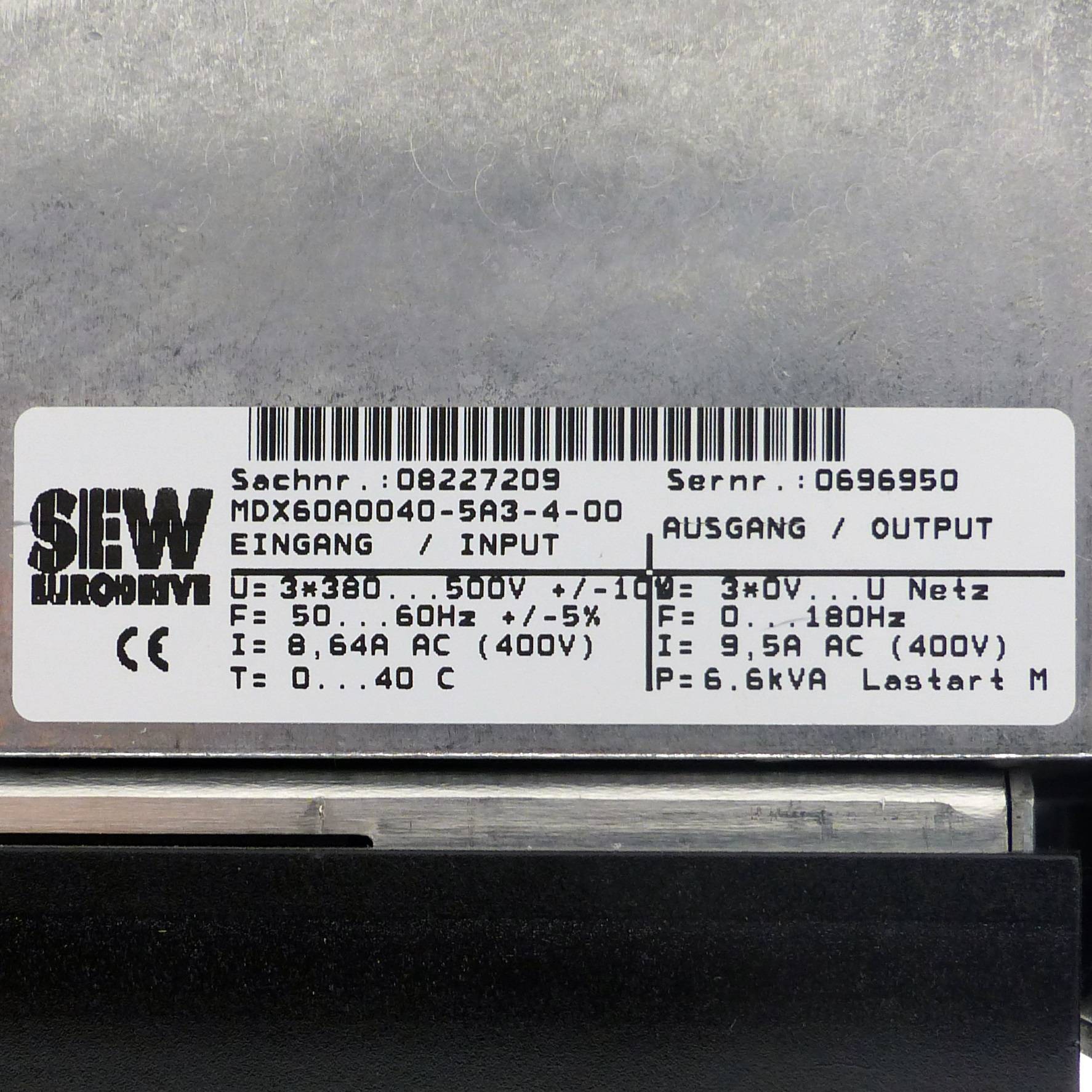 SEW-Eurodrive Movidrive MDX61B0040-5A3-4-00-1