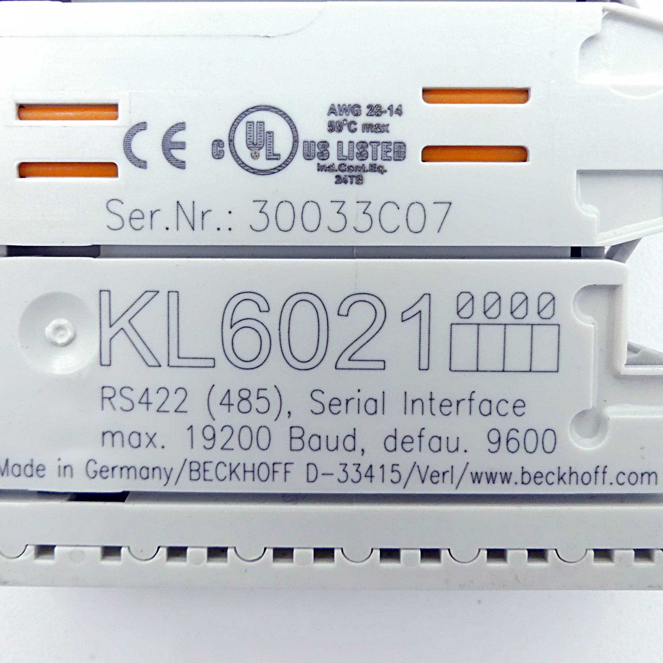 Beckhoff KL6021, Busklemme, 1-Kanal-Kommunikations-Interface, seriell, RS422/RS485-1
