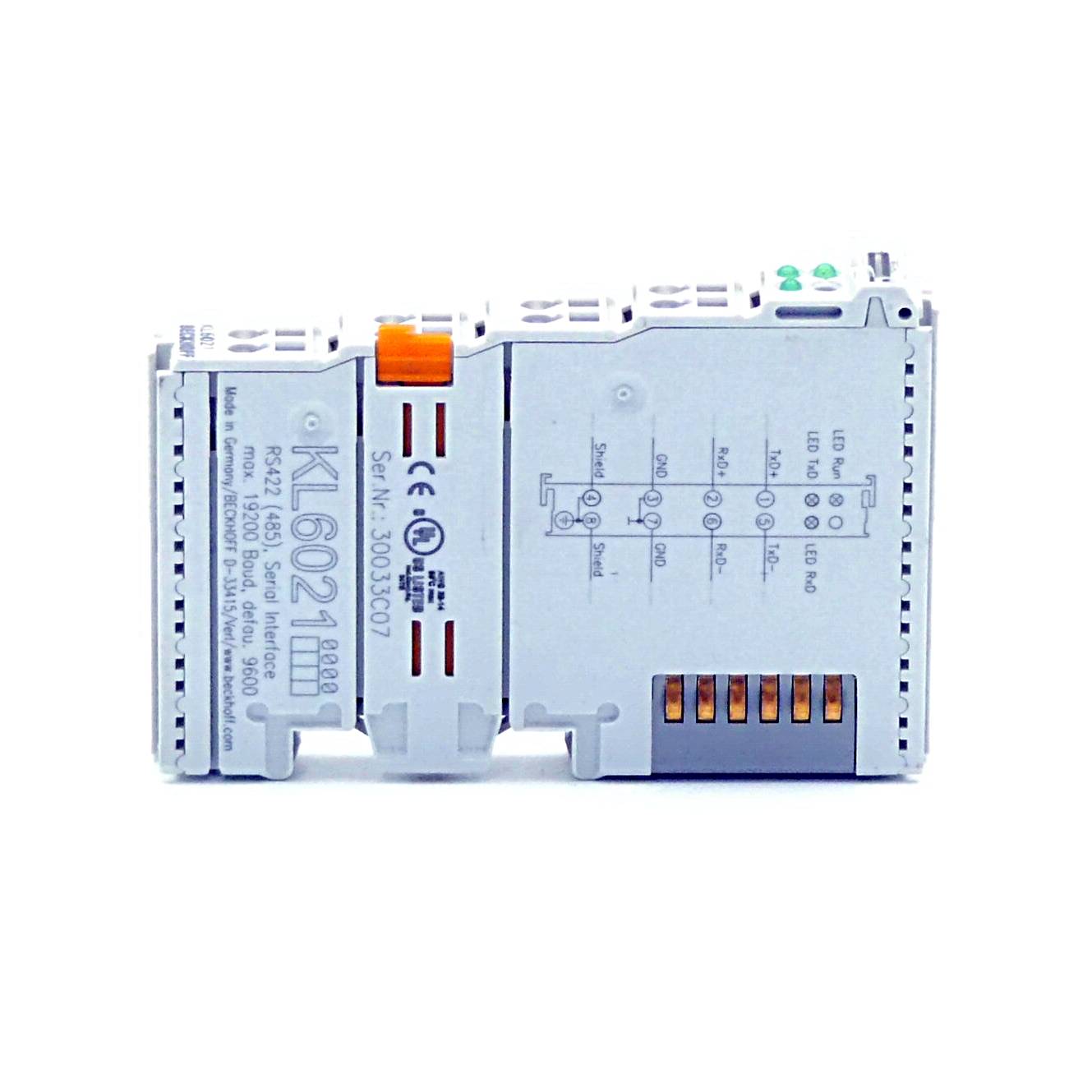 Beckhoff KL6021, Busklemme, 1-Kanal-Kommunikations-Interface, seriell, RS422/RS485-3