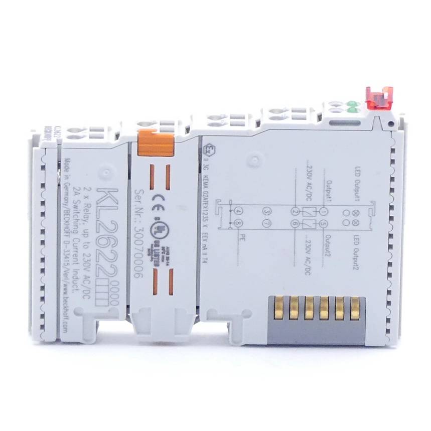 Beckhoff KL2622, Busklemme, 2-Kanal-Relais-Ausgang, 230V AC, 30V DC, 5A, ohne Powerkontakte-3