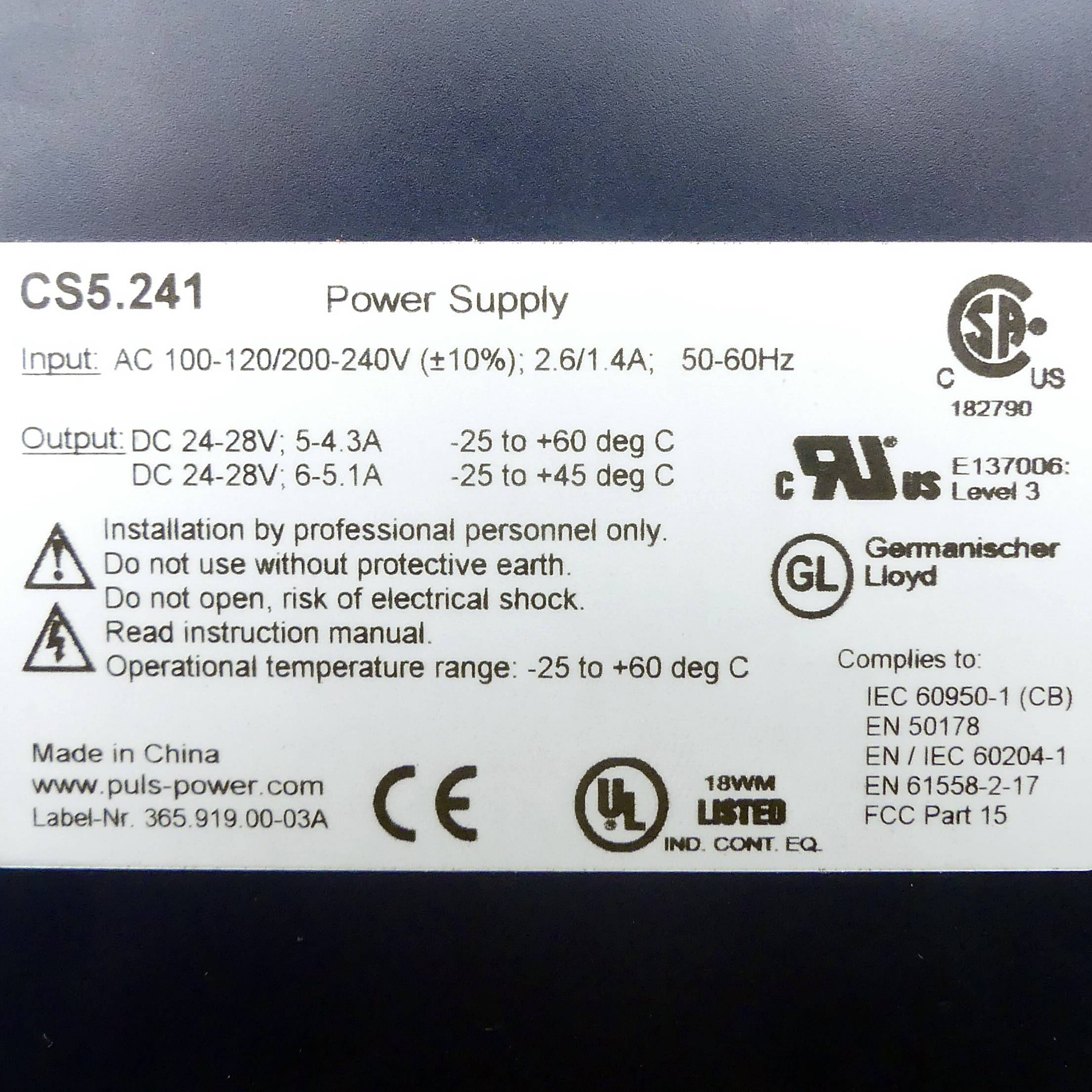 Puls Stromversorgung CS5.241-1