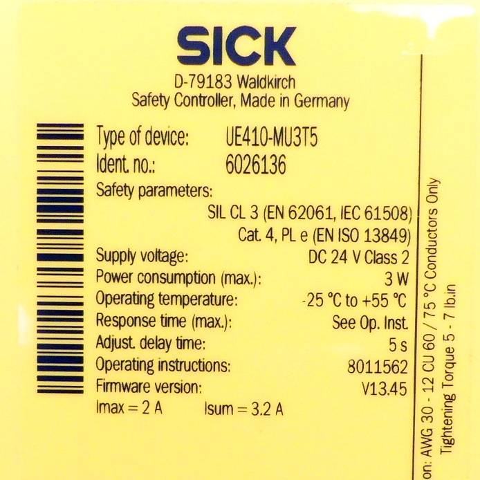 Sick UE410-MU3T5, Flexi Classic, P/n: 6026136-1