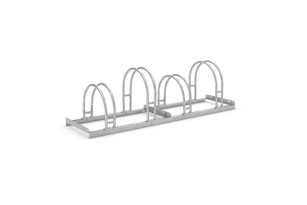 Bügelparker,L 1400mm,4 Einstellplätze,Nutzung einseitig,Stahl feuerverzinkt