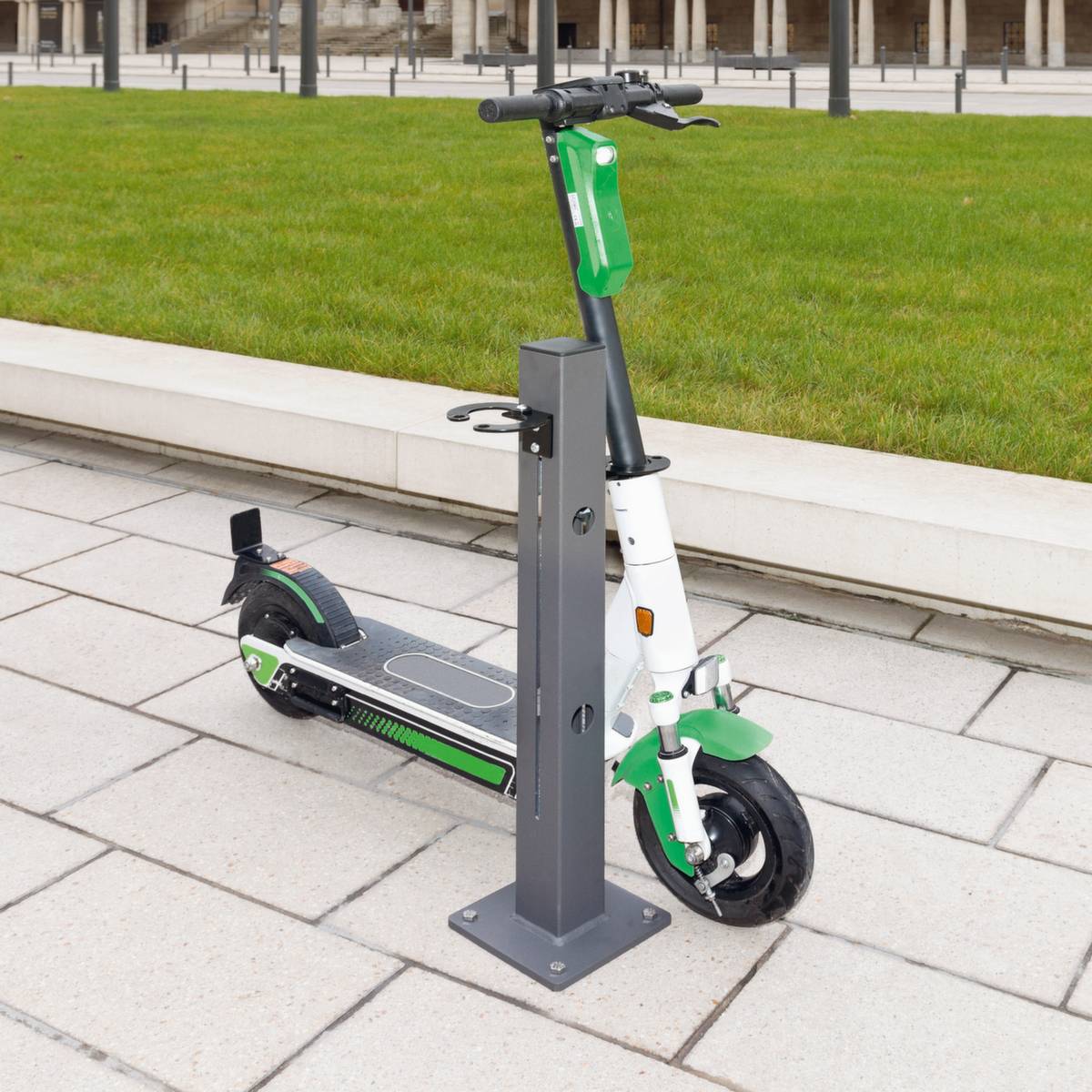 Scooterparker,HxBxT 800x80x80mm,2 Einstellplätze,Nutzung beidseitig,Gütestahl feuervzkt./beschichtet,DB703anthrazit-1