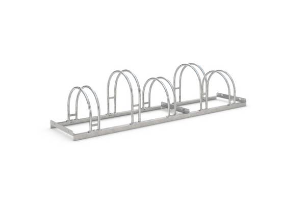 Bügelparker,L 1750mm,5 Einstellplätze,Nutzung einseitig,Stahl feuerverzinkt