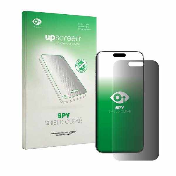 upscreen Blickschutzfolie für Apple iPhone 16 Pro Anti-Spy Privacy Blaulichtschutz Sichtschutzfolie
