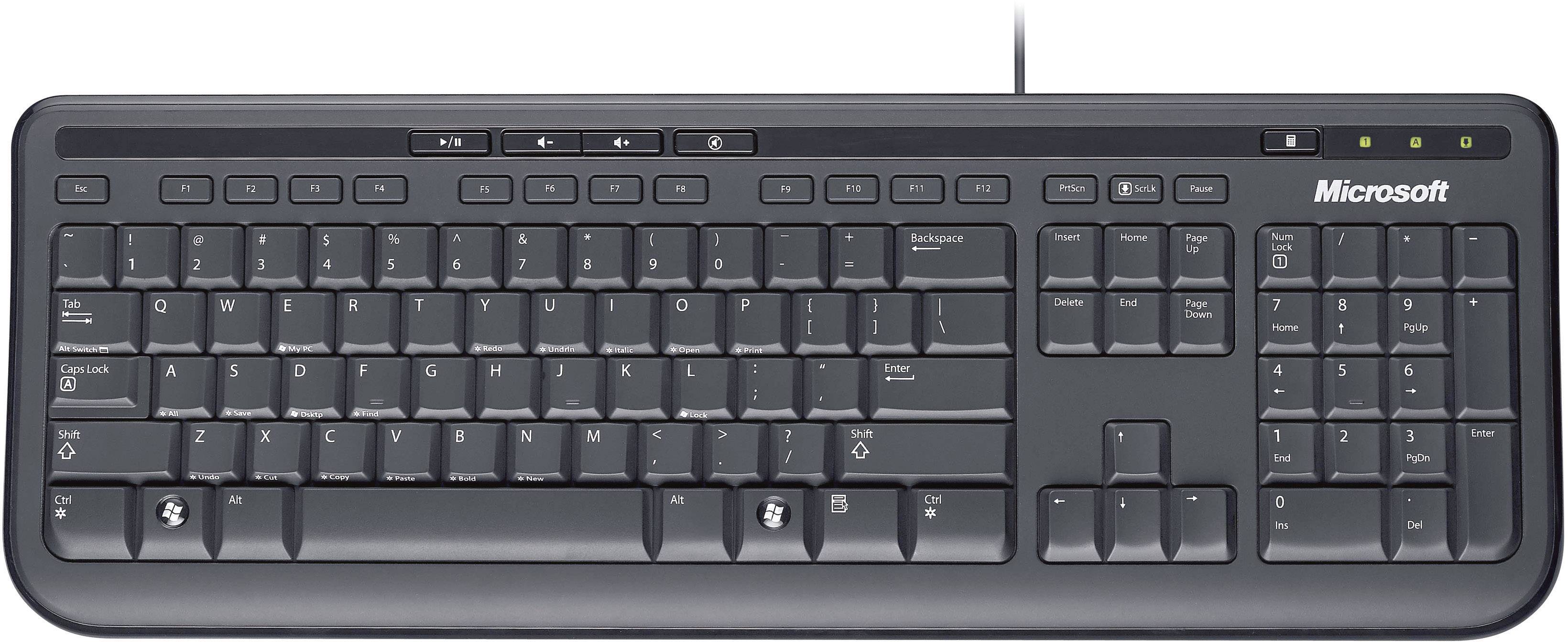 MICROSOFT Keyboard Wired 600 black (DE)