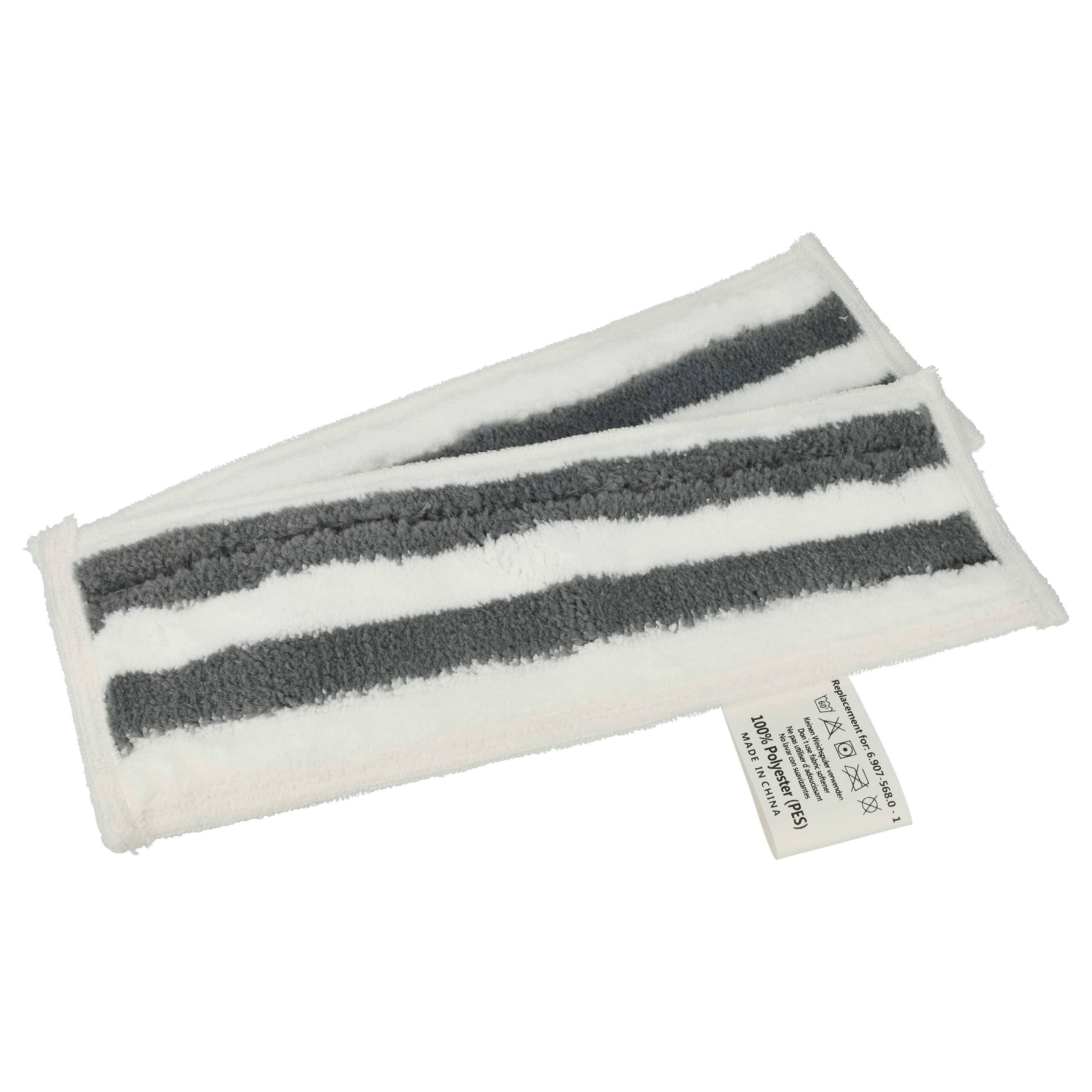 vhbw 2x Wischbezug kompatibel mit Kärcher SC 5 EasyFix Premium Iron Dampfreiniger - Mikrofaser Schwarz Weiß-0