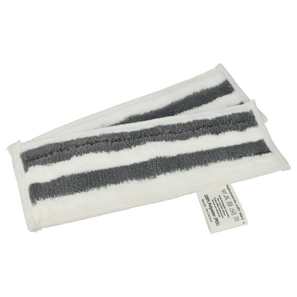 vhbw 2x Wischbezug kompatibel mit Kärcher SC 5 EasyFix Premium Iron Dampfreiniger - Mikrofaser Schwarz Weiß