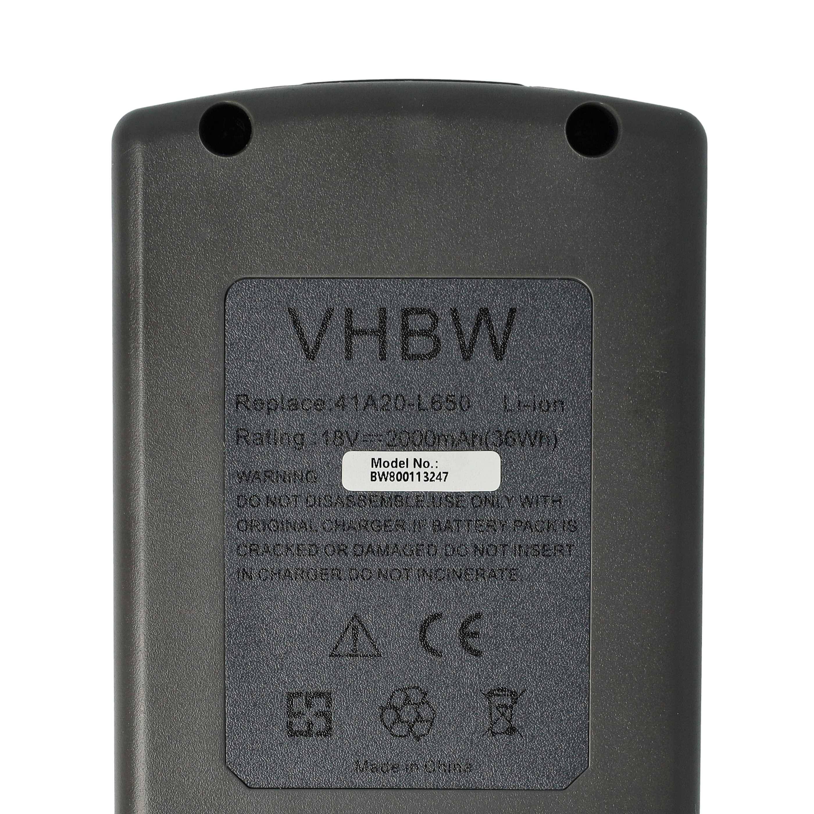 vhbw Akku kompatibel mit Wolf Garten HTA 700 Heckenschere | GTA 700 Trimmer Werkzeug (2000 mAh, Li-Ion, 18 V)-4