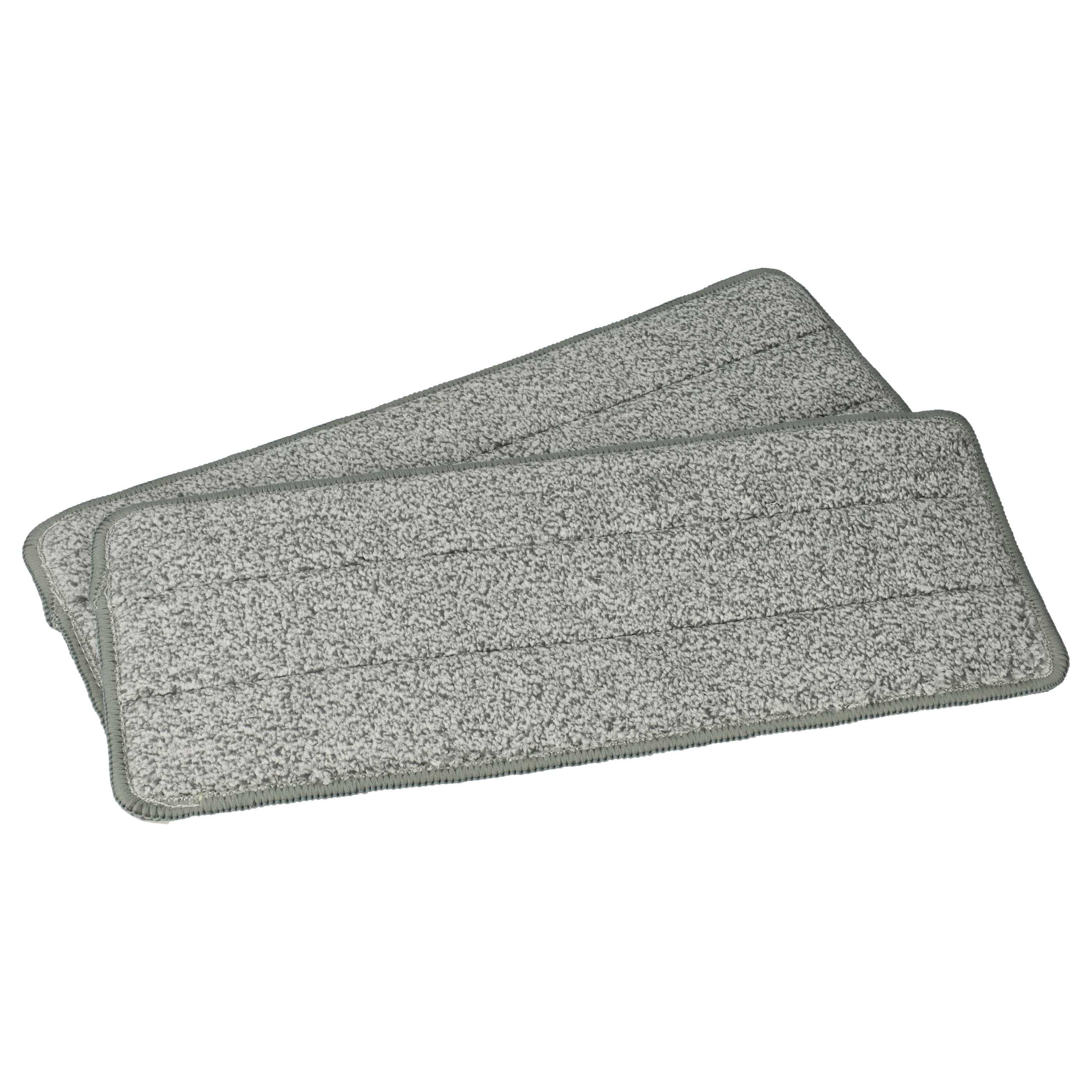 vhbw 2x Wischbezug kompatibel mit Clean Maxx 09996 Wischmopp | Ersatzkopf, Polyester Grau Weiß