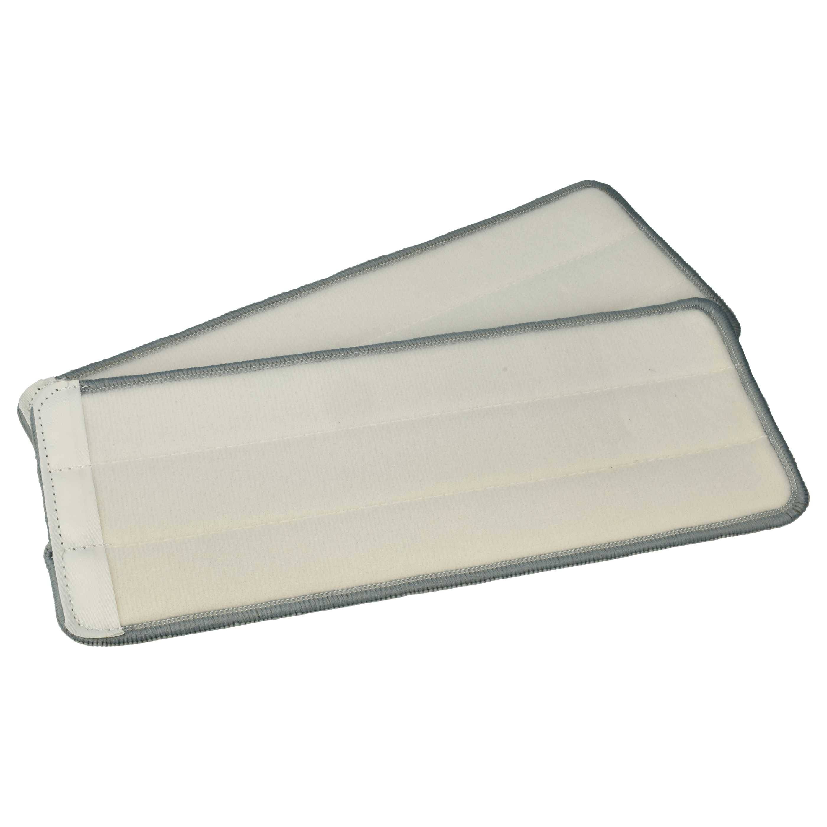 vhbw 2x Wischbezug kompatibel mit Clean Maxx 09996 Wischmopp | Ersatzkopf, Polyester Grau Weiß-1
