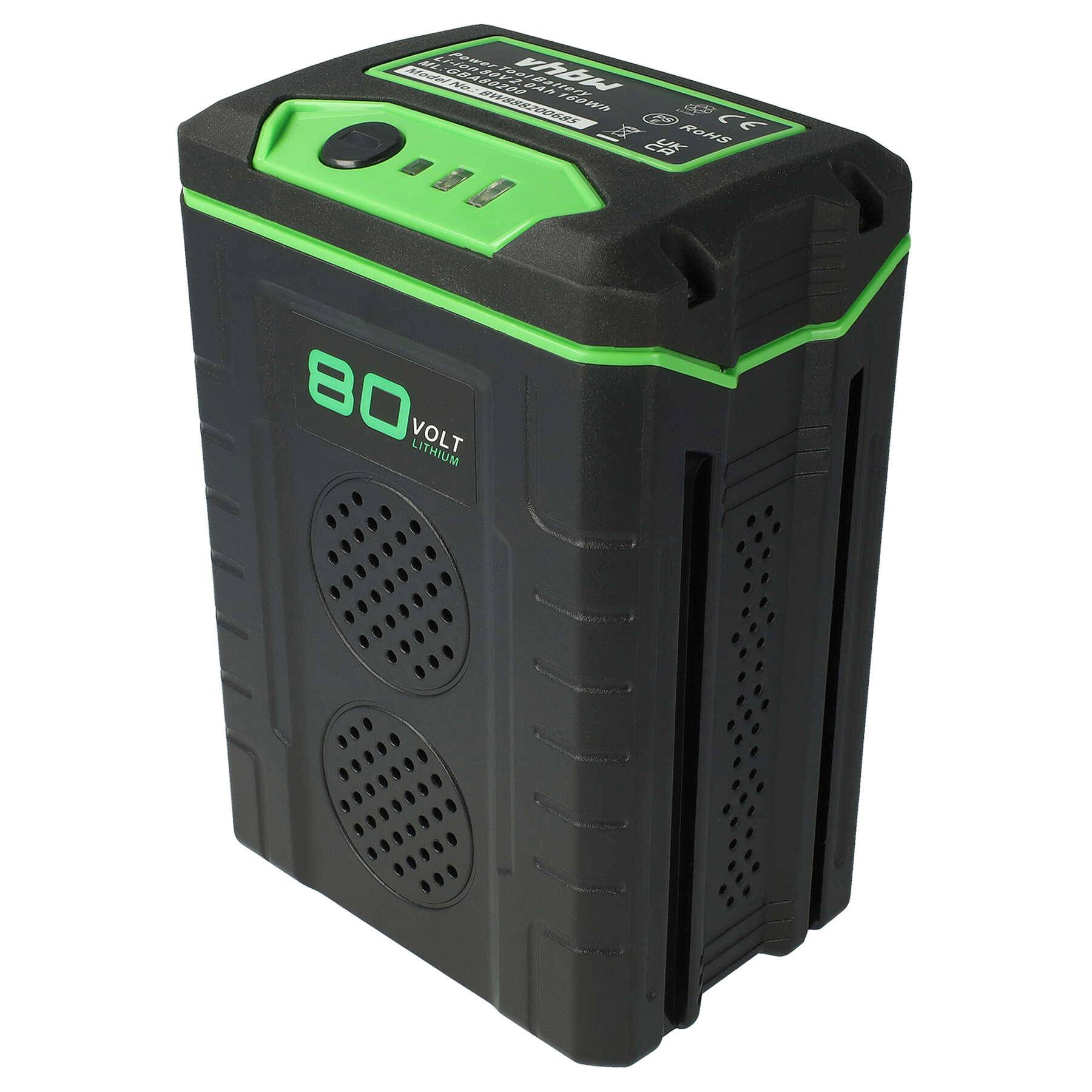 EXTENSILO Akku Ersatz für Kobalt KB680-06 | KB280-06, KB3080-06, KB2580-06 für Rasenmäher (2500mAh, 80V, Li-Ion)-0