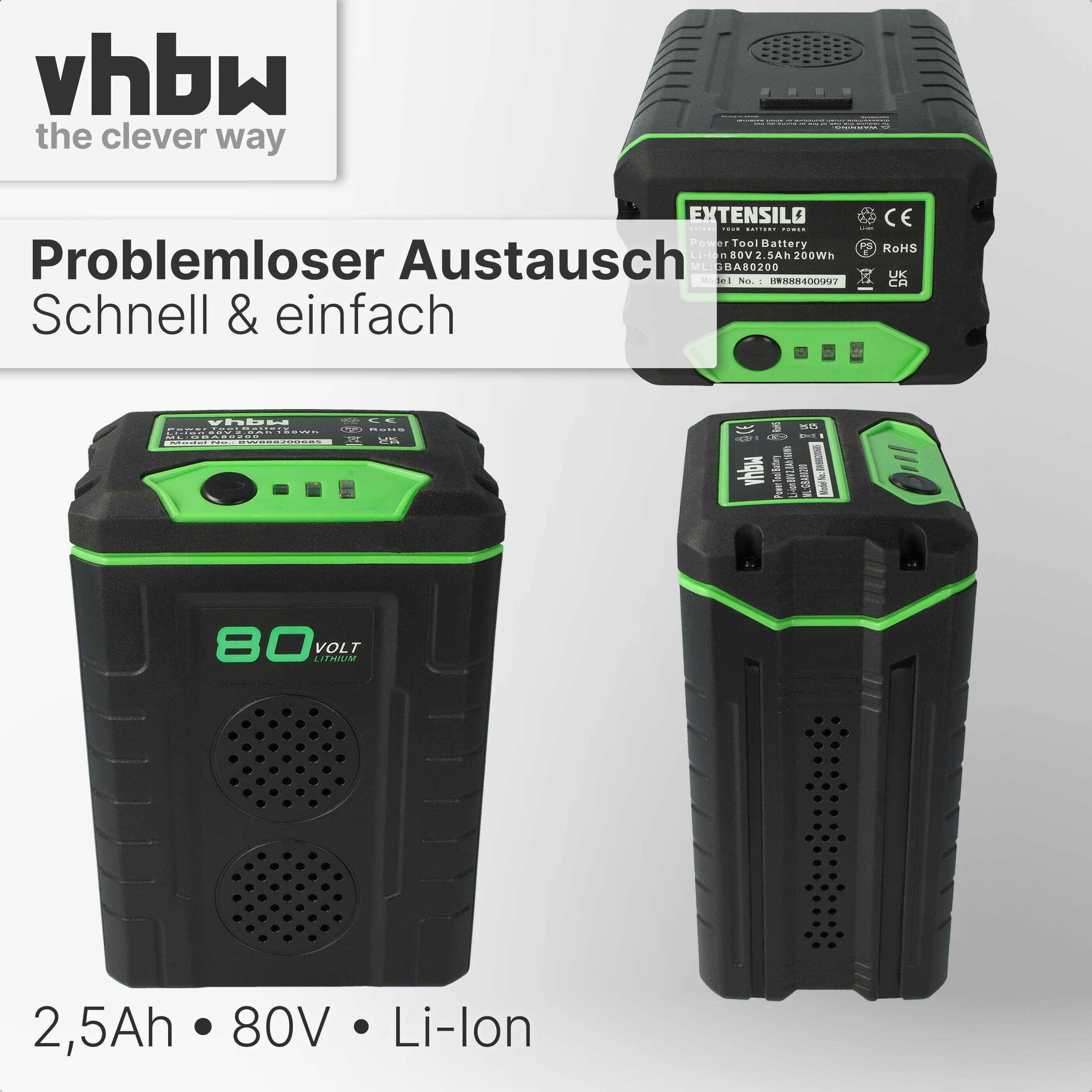 EXTENSILO Akku Ersatz für Kobalt KB680-06 | KB280-06, KB3080-06, KB2580-06 für Rasenmäher (2500mAh, 80V, Li-Ion)-4