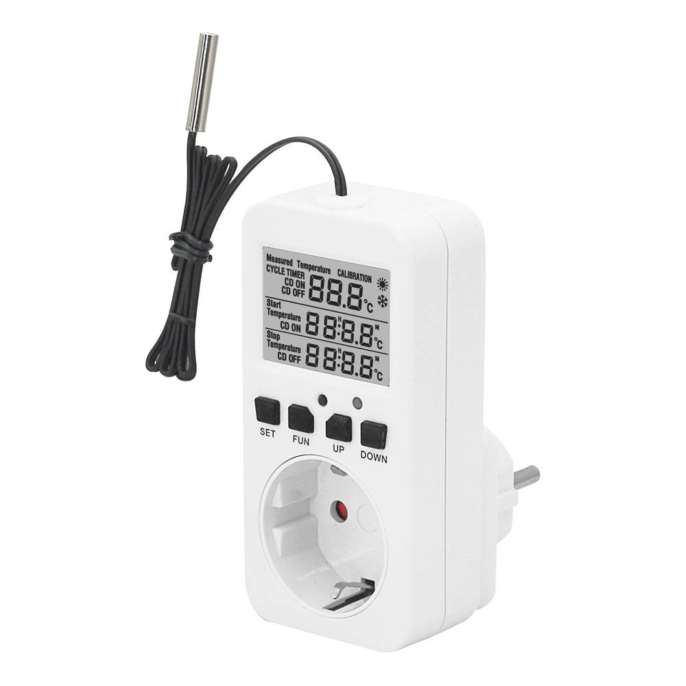 Temperaturregler für Steckdose mit Digitalanzeige und externem Sensor (50cm)-1