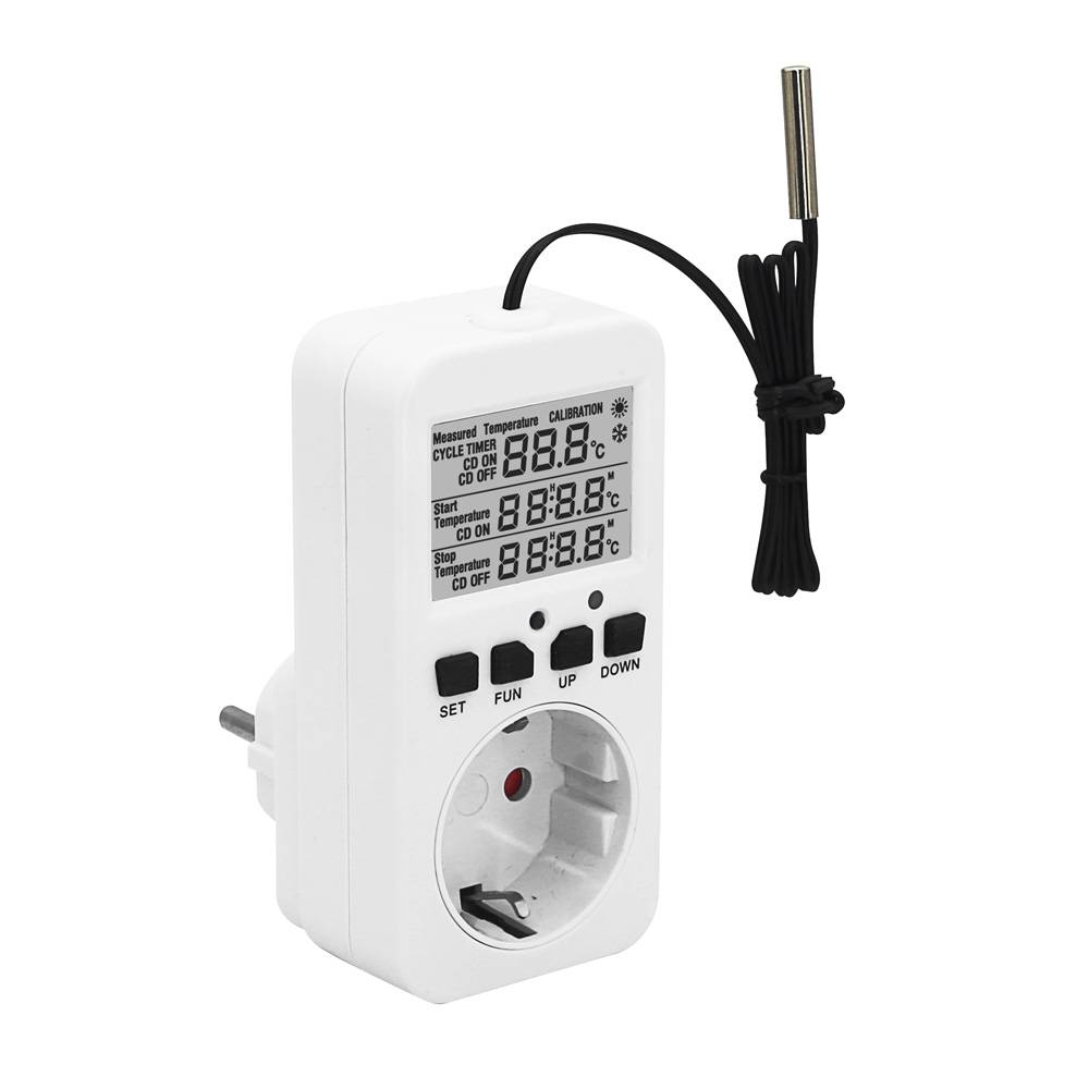 Temperaturregler für Steckdose mit Digitalanzeige und externem Sensor (50cm)-2