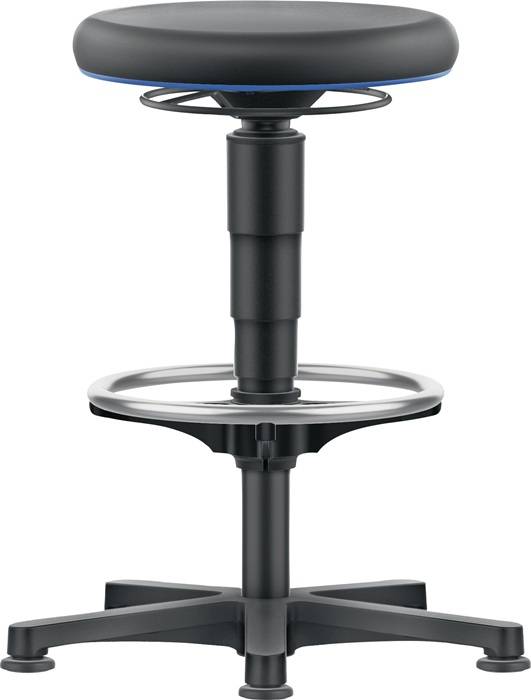 Drehhocker Bodengleiter u.Fußring Kunstleder Kunstleder schwarz-0