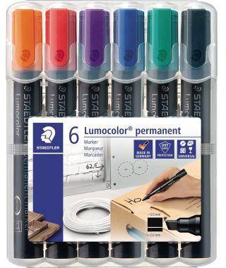 STAEDTLER Permanentmaker Lumocolor 350 WP6 2-5mm sortiert 6 St./Pack.-0