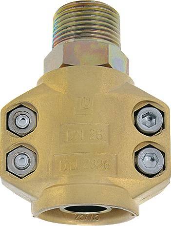 Dampfschlaucharmatur STA verz.u.gelb passiviert Schl.-Gr.25mm AG 1 Zoll TEGUMA-0