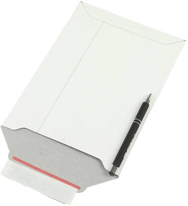 Versandtasche Maße 175x250mm A5 Gewicht 500g/qm Vollpappe weiß SK TRANSPAK-2