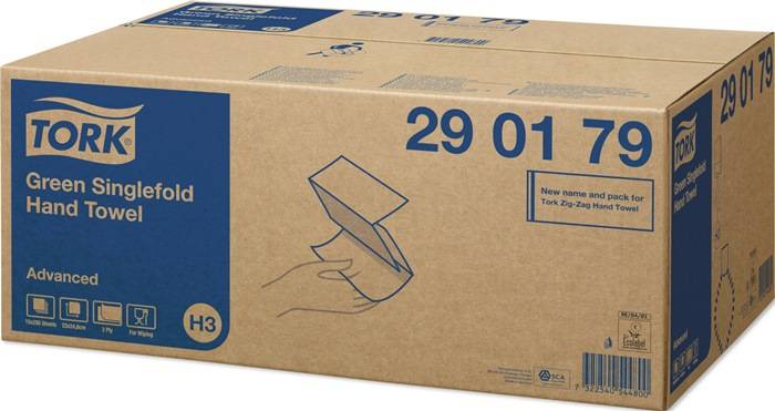 Handtuch TORK 290163 · 290179 2-lagig,Dekorprägung grün L230xB248mm 15x250 Pk.-0