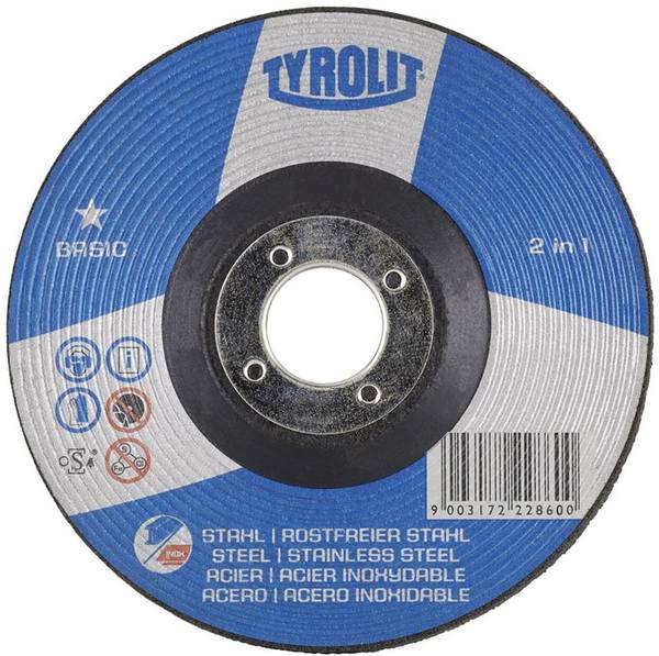 Schruppscheibe BASIC D230xS8mmKörnung 30 gekr.2in1 Bohr.22,23mm TYROLIT