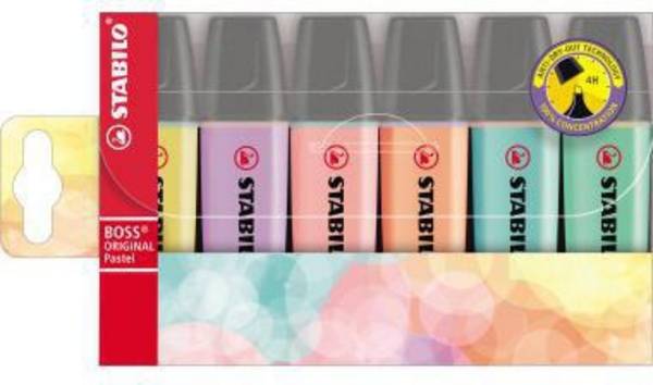STABILO® Textmarker BOSS ORIGINAL 70/6-2 Pastel 6 St./Pack.